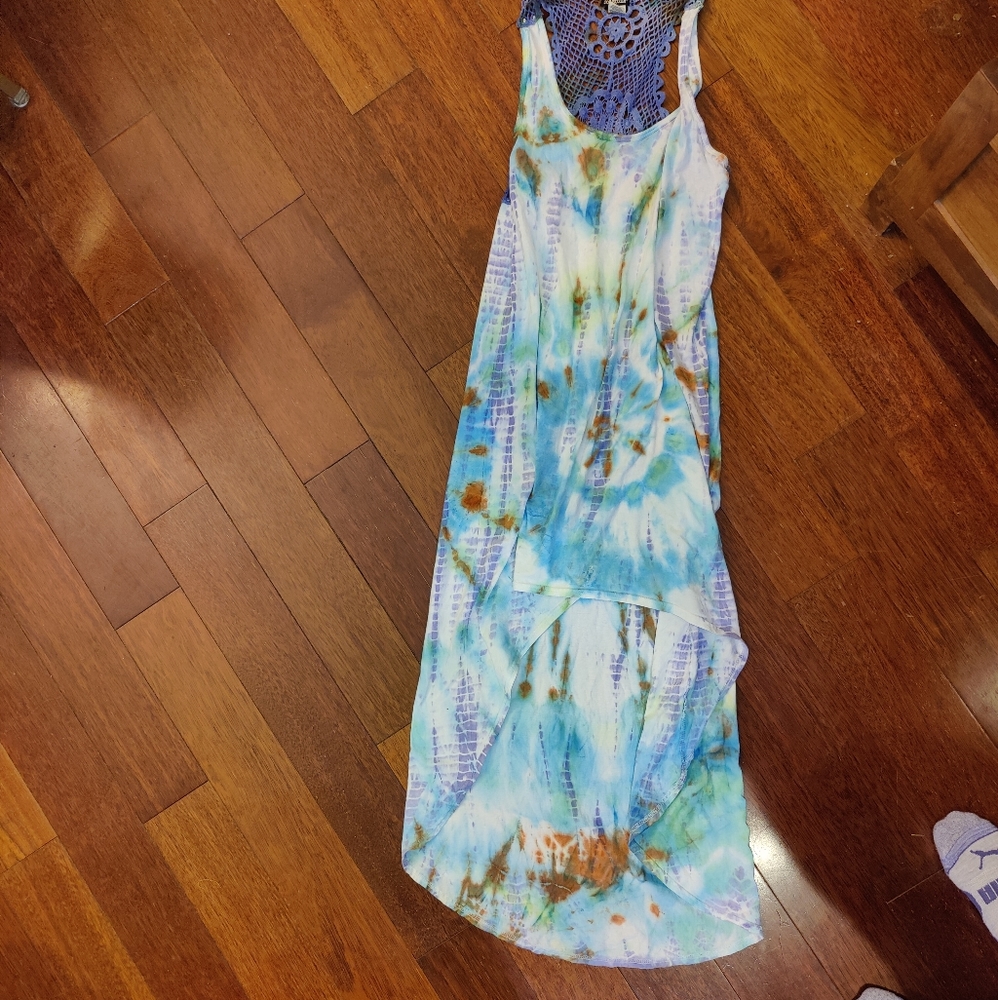 This tie-dye dress is from Joe Boxer. It is a large.